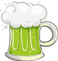 mug of green beer. Single circle with green beer. vector