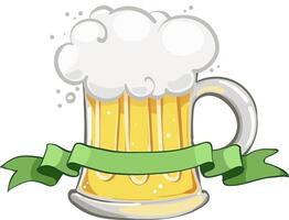 Patrick's day illustration, beer mug, banner. Happy St.Patrick s Day with shamrock clover leaf. vector