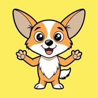 Cute Chihuahua Waving with Joy vector