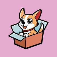 Chihuahua Making a Box into a Playground vector