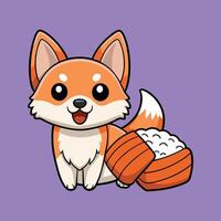 Adorable Chihuahua Enjoying Sushi with Salmon vector