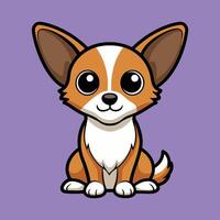 Tiny Chihuahua Sitting Like a Good Pup vector