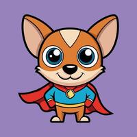 Playful Chihuahua Using Superpowers to Fly vector