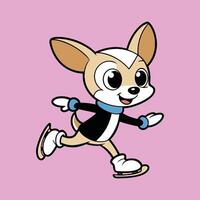 Chihuahua Showing Off Ice Skating Moves vector
