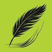 quill pen on a green background vector