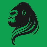 A gorilla head on a green background vector