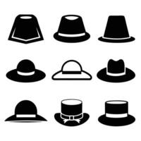 Unique Hats Silhouette Collection vector