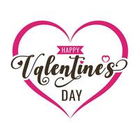 Valentine's Day Typography with Pink Heart Frame vector