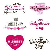 Assorted Valentine's Day Text Design Collection with Hearts and Arrows vector