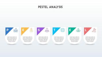 PESTEL Analysis Infographic with Shield-Shaped Elements vector