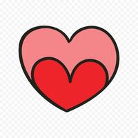 Valentines decor element red heart shape sketch on a white background vector