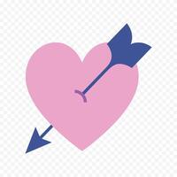 Valentines decor element red heart shape sketch illustration on white background vector