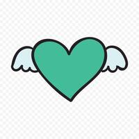 hand drawn doodle heart icon illustration on white background vector