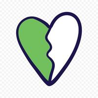 Green Heart Symbol on white background vector