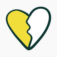 Yellow Heart Symbol on a white background vector