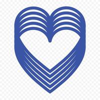 Heart Silhouettes Love and Valentines Day Decorative Elements on the white backkground vector