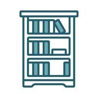 Stacked Books on Shelf Icon vector