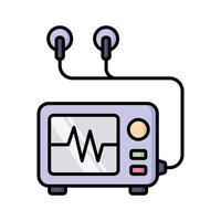 ECG Pulse Wave Icon Hospital Monitoring Device vector