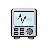 Flat ECG Monitor Icon Cardiogram Display vector