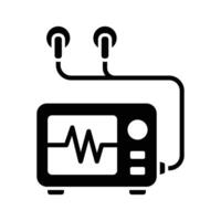 ECG Machine Line Icon Medical Heart Monitoring vector