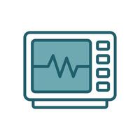 Digital ECG Screen Icon Cardiology Diagnostic Tool vector