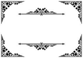 Filigree Flourish Frame in Retro Vintage Abstract Style. vector