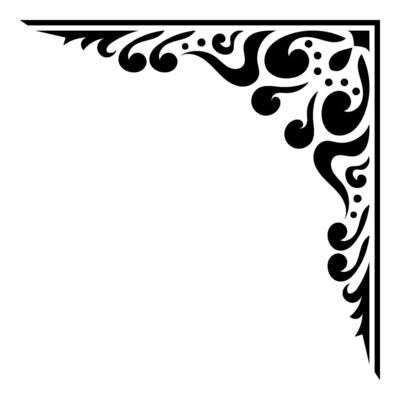Vintage Ornamental Corner Abstract Filigree Design.