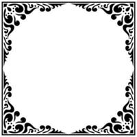 Baroque Abstract Filigree Frame in Vintage Flourish Style. vector