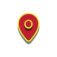 Realistic 3d pointer of map. Red map marker icon vector