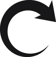 Circular arrow rotating in a clockwise direction, providing a dynamic visual representation of concepts like reloading, refreshing, and continuous rotation in design vector