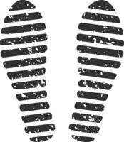 Imprint of a shoe sole showing horizontal lines and dirt texture, creating a grunge effect, ideal for concepts related to walking, tracking, and investigation vector