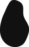 Simple black and white graphic showing an avocado silhouette, representing healthy food, vegan and vegetarian lifestyle, and healthy fats vector