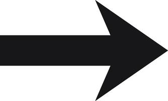 Simple black arrow pointing right against a clean white background, serving as an effective symbol for indicating direction, progress, and forward movement in various contexts vector