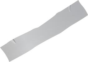 Realistic gray duct tape featuring torn edges, isolated against a white background, offers ample space for text or design, making it perfect for various creative projects vector