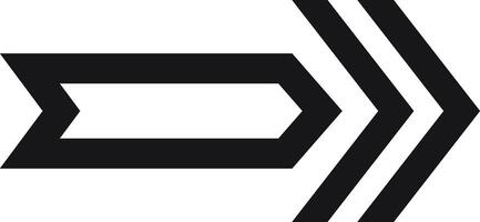 Three black arrows are pointing to the right side, featuring a thick outline and an empty space inside, creating a visually striking graphic element vector