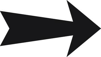 Large, solid black arrow pointing right against a clean white background, effectively indicating direction and serving various design needs with its bold, modern aesthetic vector