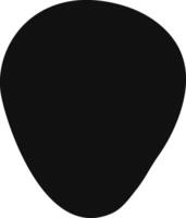 Silhouette of a black guitar pick, capturing the essence of musical expression and representing the connection between musician and instrument vector