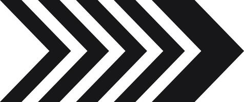 Four black arrows are pointing to the right side of a white background, creating a simple yet dynamic visual suggesting forward movement, progress, or direction vector