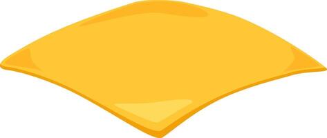 Positioning a single slice of yellow processed cheese in a diamond or rhombus shape creates a visually appealing and simple image, perfect for food related designs and illustrations vector