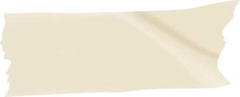 Realistic beige adhesive tape featuring torn, uneven edges waves gracefully against a white background, creating a simple yet visually captivating design element vector