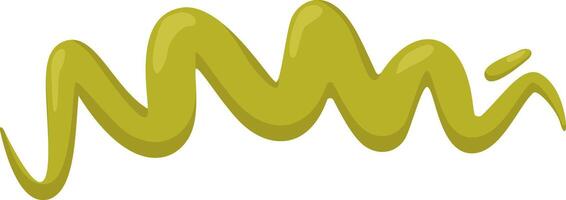 Thick yellow mustard is poured onto a white surface, creating a wavy, dynamic and appetizing pattern, perfect for adding a touch of flavor to any culinary creation vector