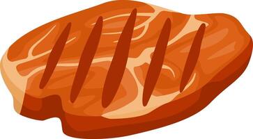 Grilled pork chop meat showcasing enticing grill marks, perfectly cooked and ready for enjoyment as part of a flavorful and satisfying meal experience vector