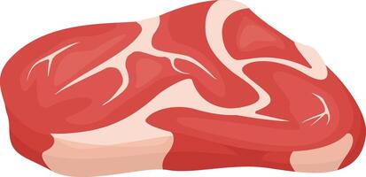 Raw beef steak featuring rich marbling and distinct fat lines, enhancing flavor and tenderness for grilled dishes, perfect for creating mouthwatering meals vector