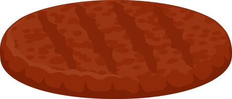 Delicious grilled burger patty with prominent grill marks, representing a classic American cuisine staple, ready to be served in a burger or enjoyed on its own vector
