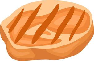 Grilled salmon fillet featuring distinct grill marks, cooked to perfection and ready for serving, making it an ideal choice for a healthy meal or summer barbecue gathering vector