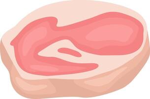Cartoon depiction of a vibrant piece of fresh red meat, showcasing marbled fat, ideal for projects focused on butchery, nutritious food, and healthy eating practices vector