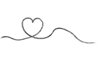 Heart Line Drawing. Heart one line drawing symbol of love. vector
