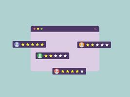 Online customer quality rating, feedback, review concept. vector