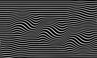Abstract wavy, waving, billowy and squiggly lines. Curvy, squiggle lines with twist effect. Black and white stripes vector