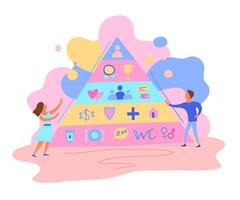 Cartoon Color Characters People and Basic Needs Concept vector